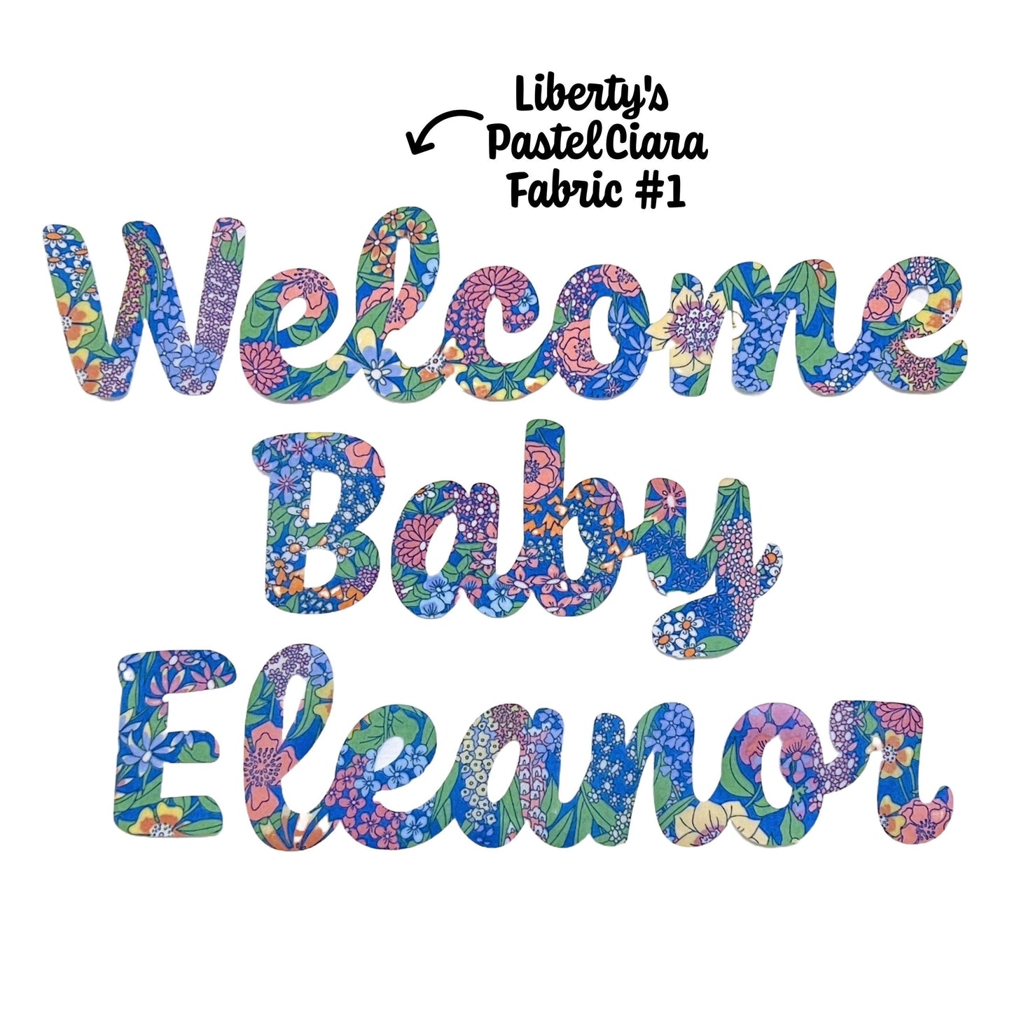 Iron on Names in a variety of Liberty of London fabrics, Customize clothes, quilts + more! Easy No Sew and Stitchable iron on backing!