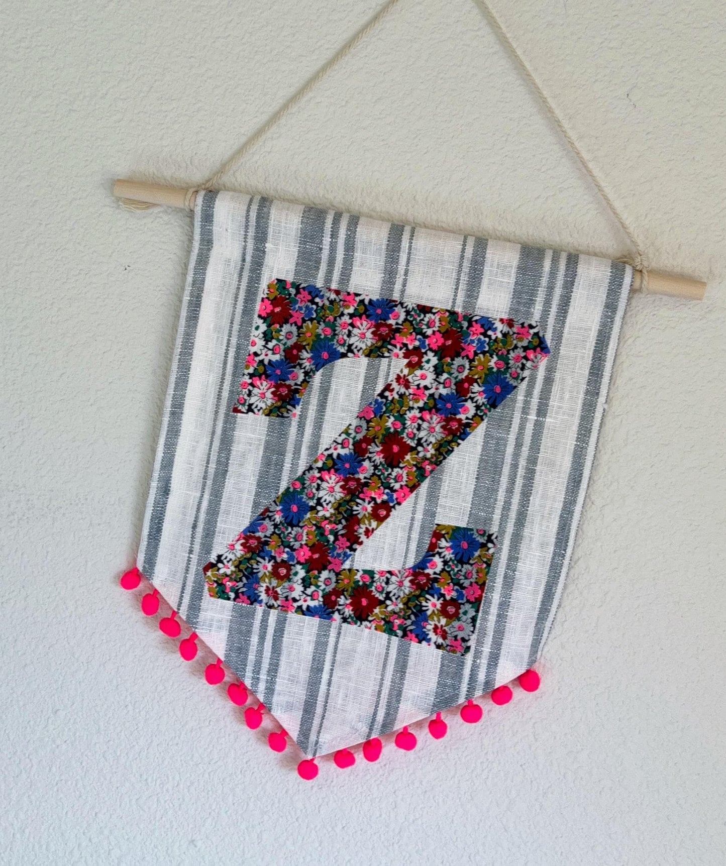 Custom Baby Shower Welcome Sign made with Liberty of London fabric, perfect baby showers or nursery decor gift! Handmade w/ linen, ribbon