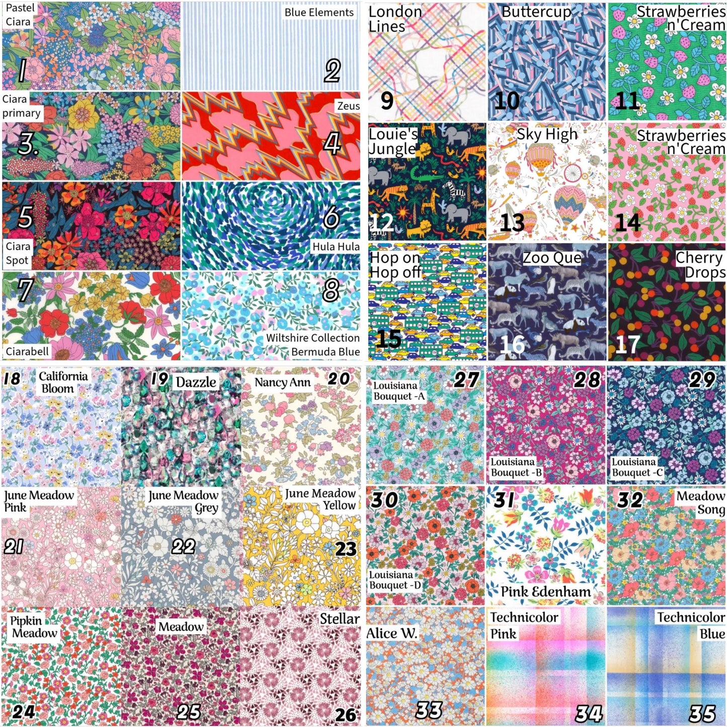 Forest Animal Iron-ons in Liberty of London fabric options, Perfect for applique quilting, upcycling kids clothes! no-sew+stitchable options