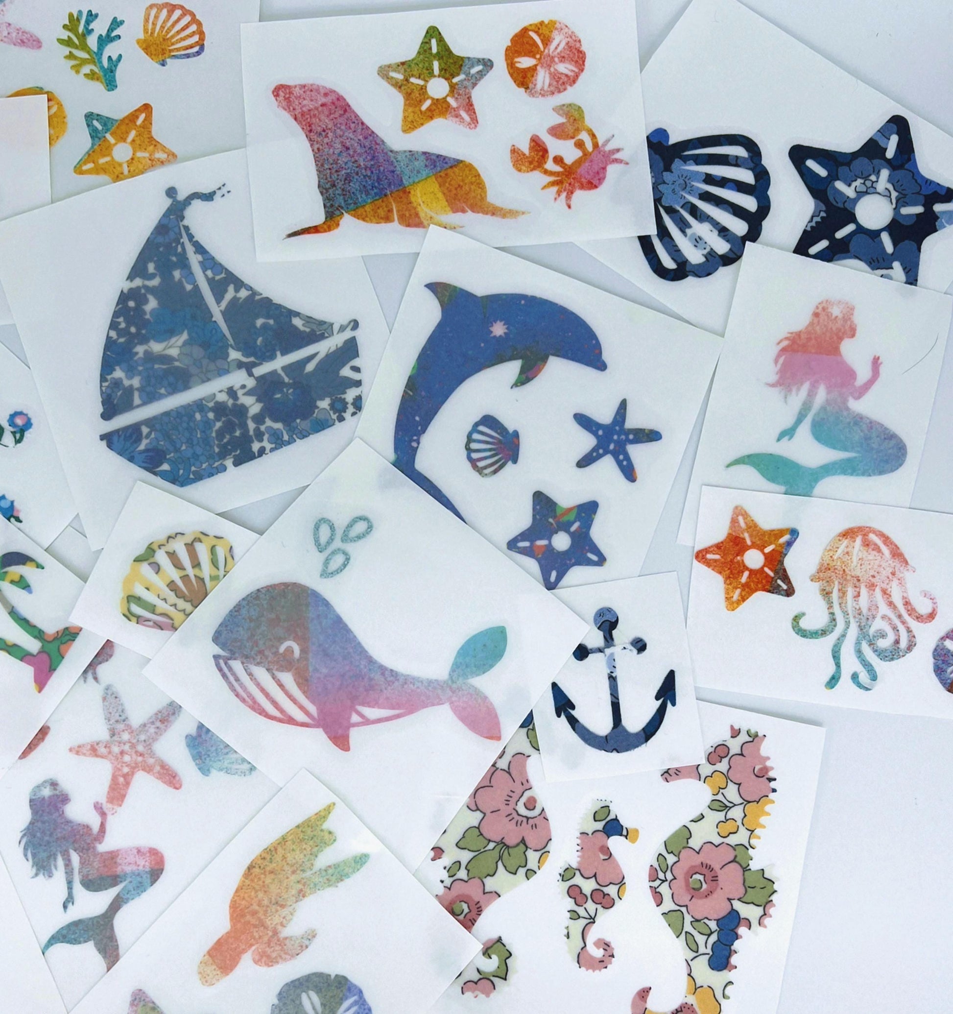 Liberty of London Fabric Onesie Decorating Kit: Seaside Iron-On Patches