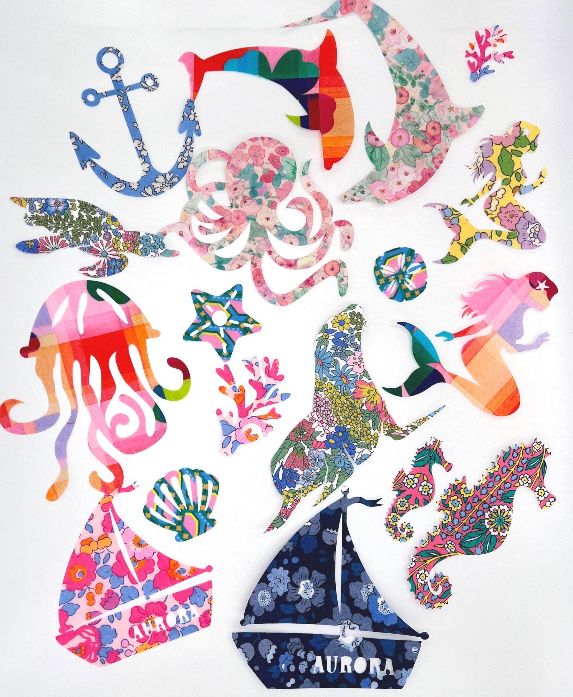Liberty of London Fabric Onesie Decorating Kit: Seaside Iron-On Patches