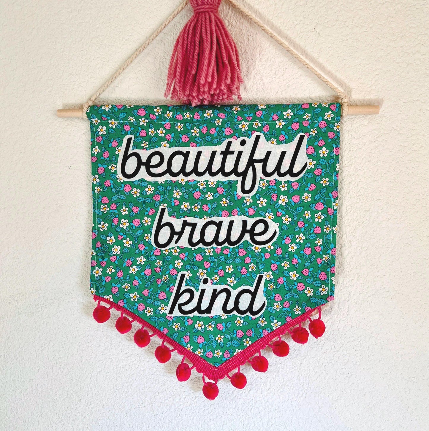 Banner with custom text, made with Liberty of London fabric, ribbon- perfect for birthdays, baby showers, bedroom decor and more!
