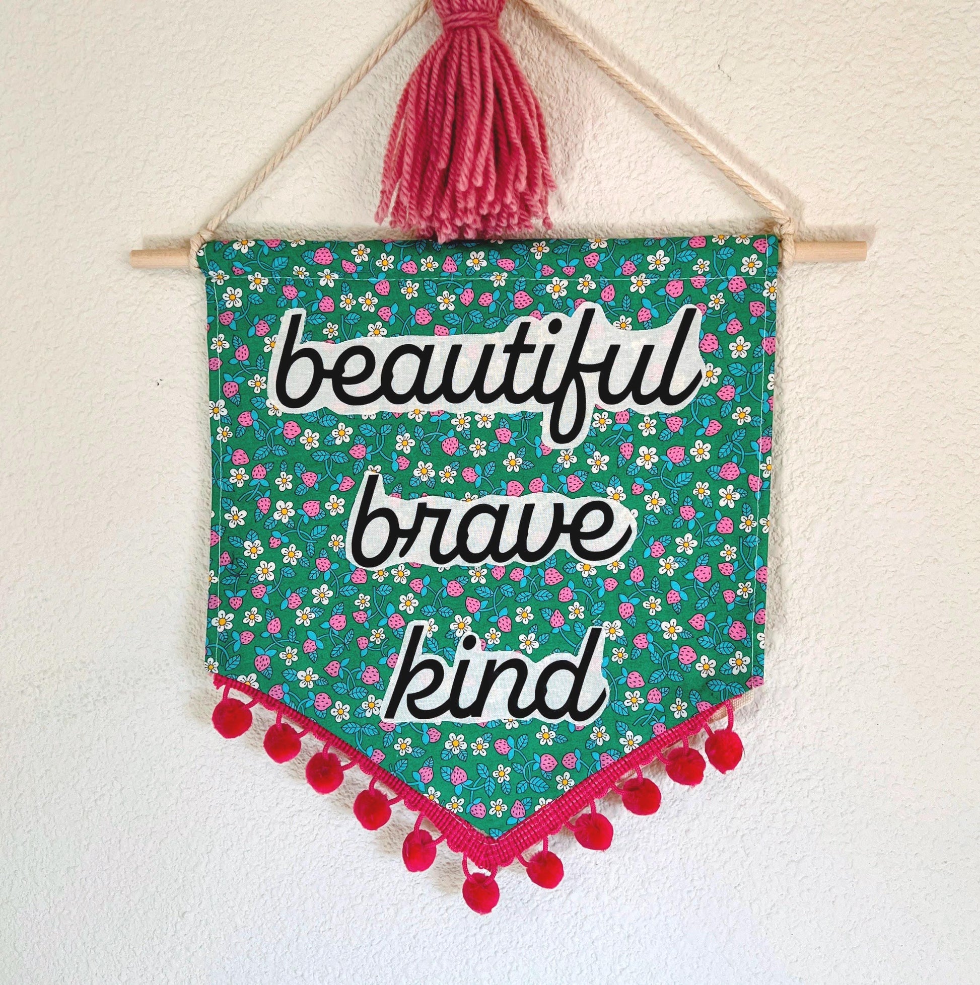 Banner with custom text, made with Liberty of London fabric, ribbon- perfect for birthdays, baby showers, bedroom decor and more!