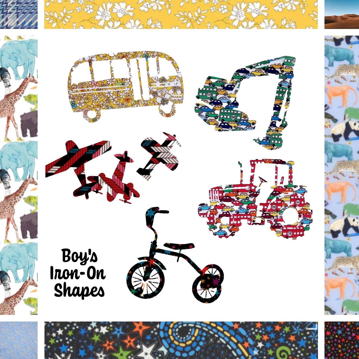 Boys Fabric Iron-On Onesie Decor Kit: Baby Shower Activity