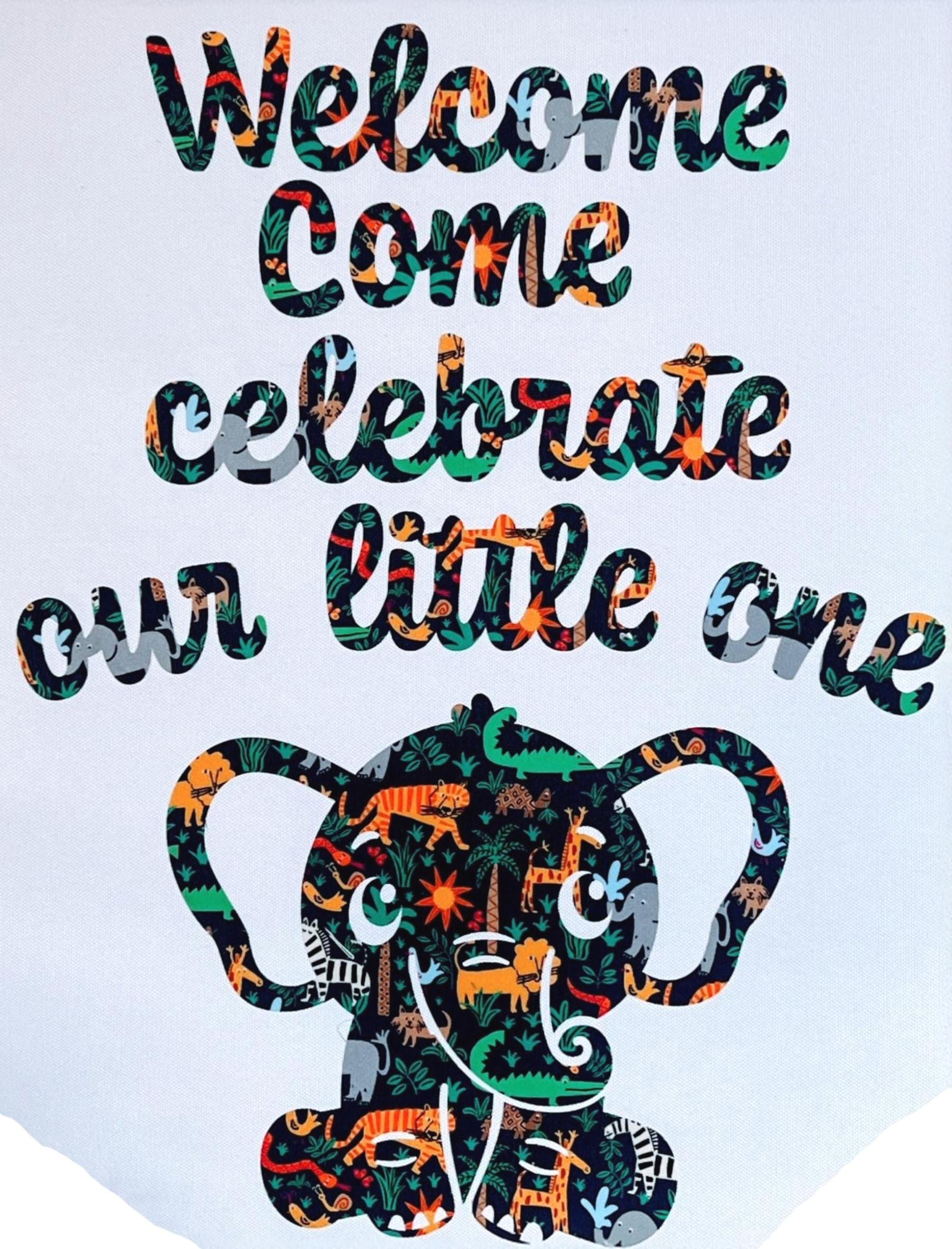 Banner with custom text, made with Liberty of London fabric, ribbon- perfect for birthdays, baby showers, bedroom decor and more!