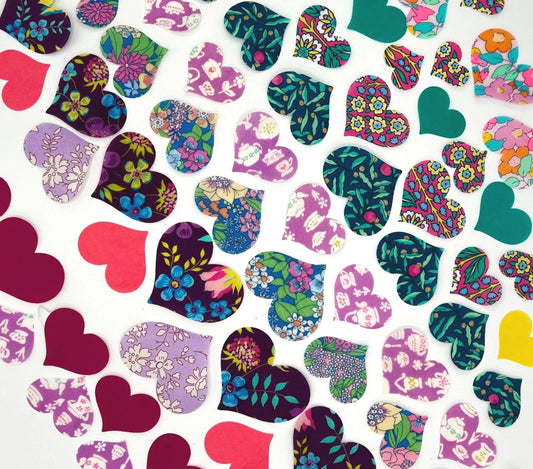 Liberty Fabric Heart Iron-Ons: Quilting & Upcycling Grab Bag