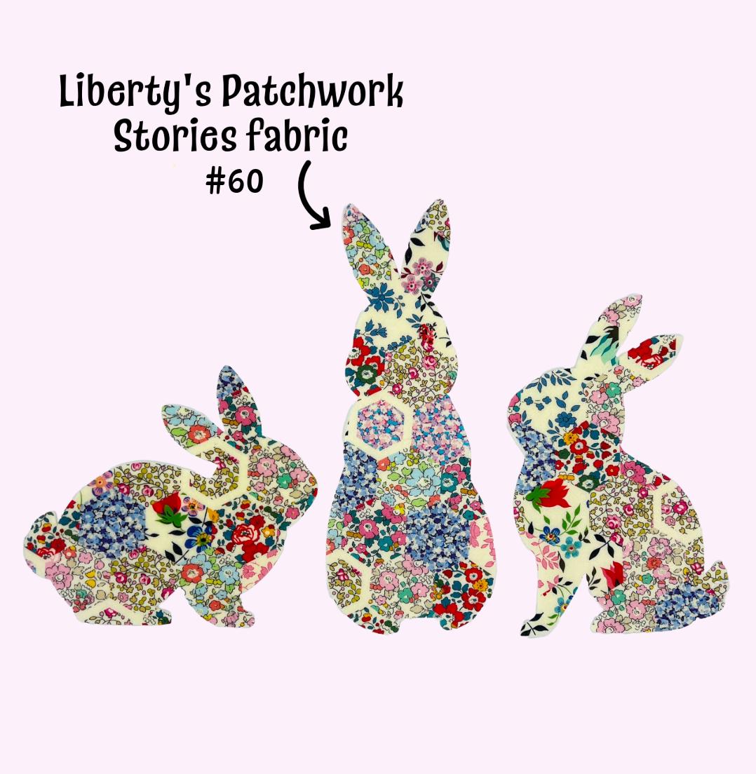 Liberty Fabric Iron On Bunny Appliques: Patchwork & Upcycling