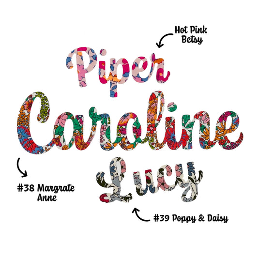 Custom Iron-On Name Patches: Choose from 70+ Liberty of London Fabrics