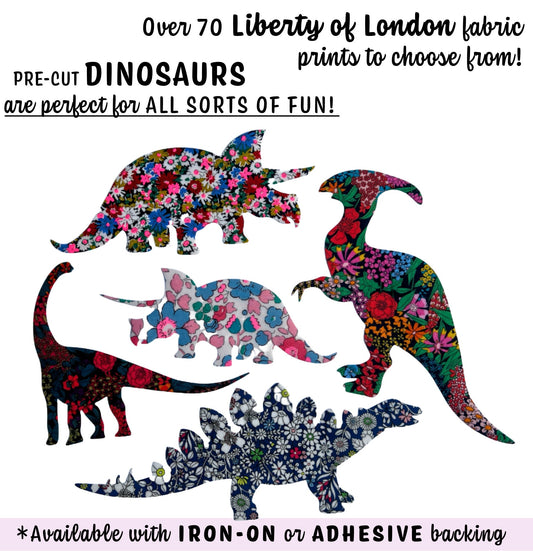 Liberty of London Fabric Dinosaurs Iron On Appliques