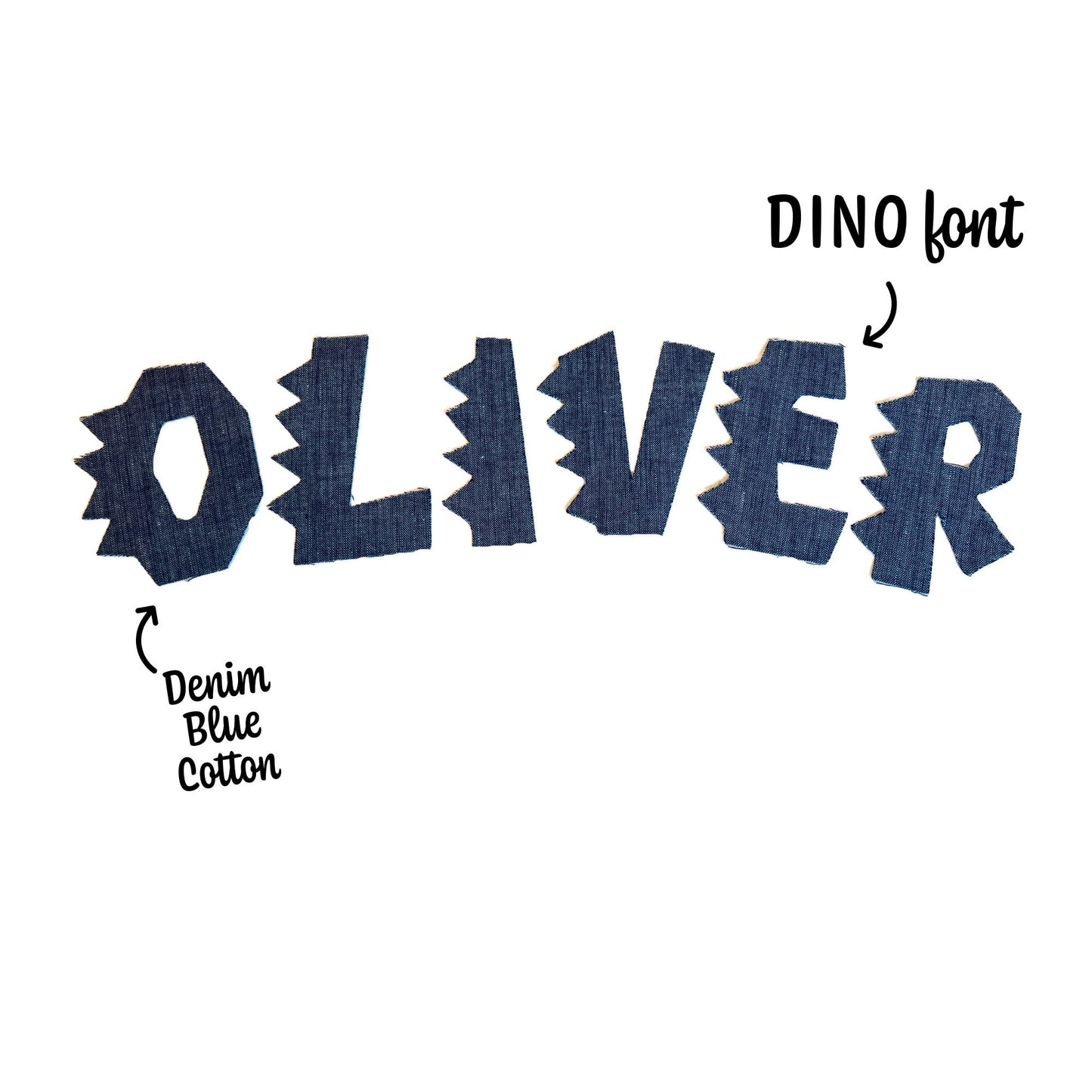 Iron-on Names in DINO font, in over 70 Liberty fabric options with no sew/ stitchable iron on backing, Boys room decor or packback patches!