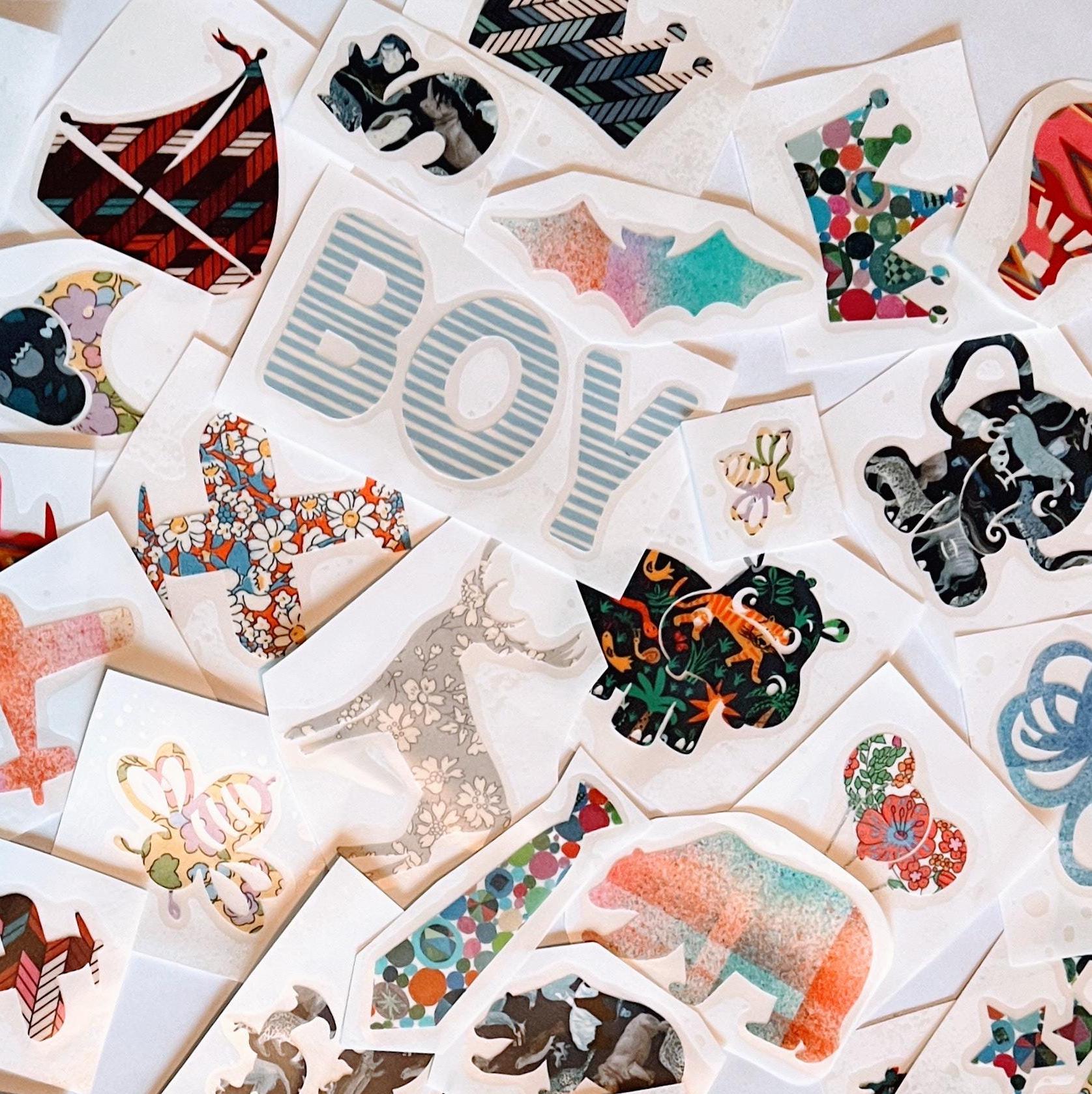 Boys Onesie and Bib Decor Kit, Easy No-Sew Iron-Ons with colorful Liberty of London Fabrics, Shapes to choose from and custom shapes!