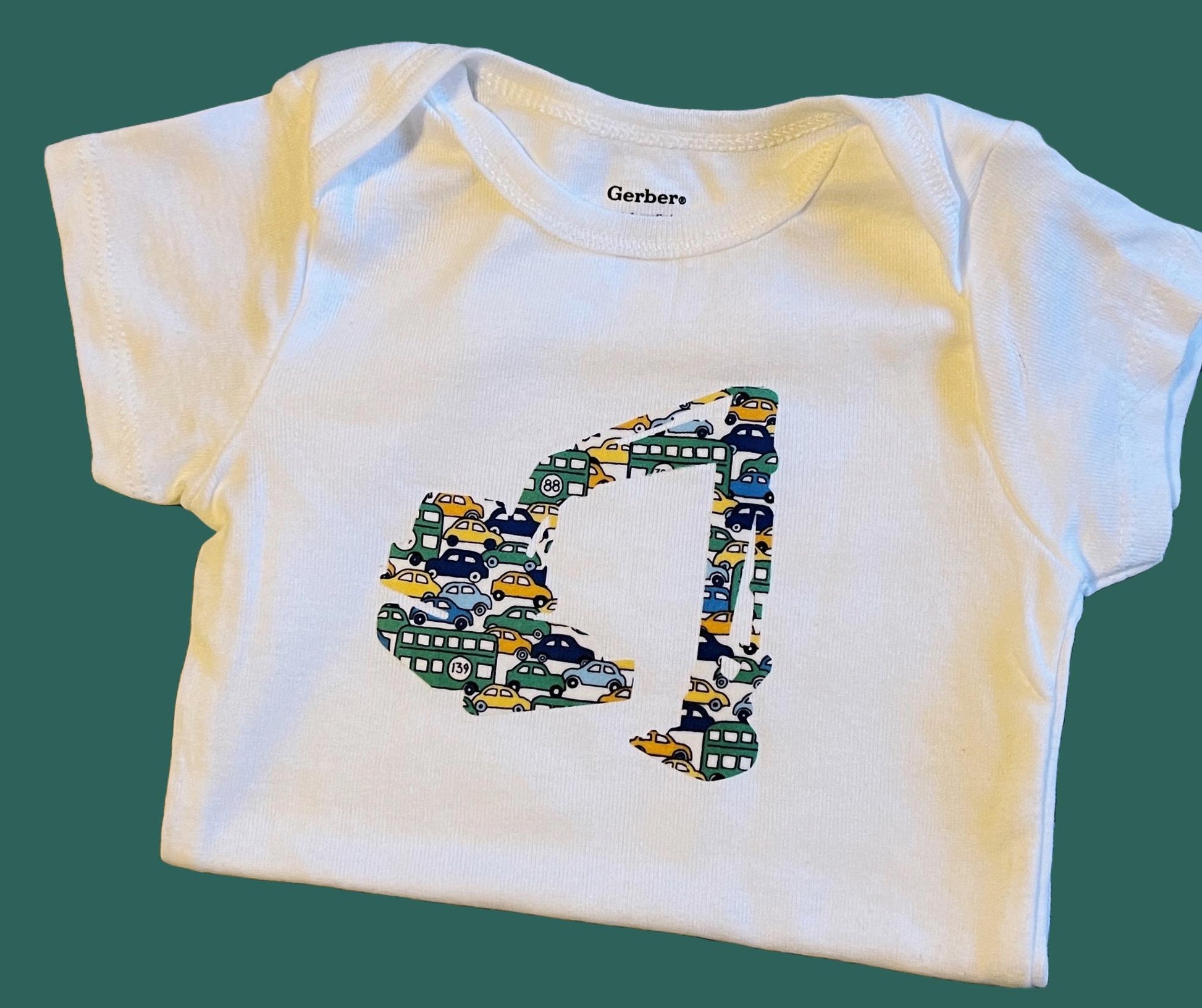 Boys Onesie and Bib Decor Kit, Easy No-Sew Iron-Ons with colorful Liberty of London Fabrics, Shapes to choose from and custom shapes!