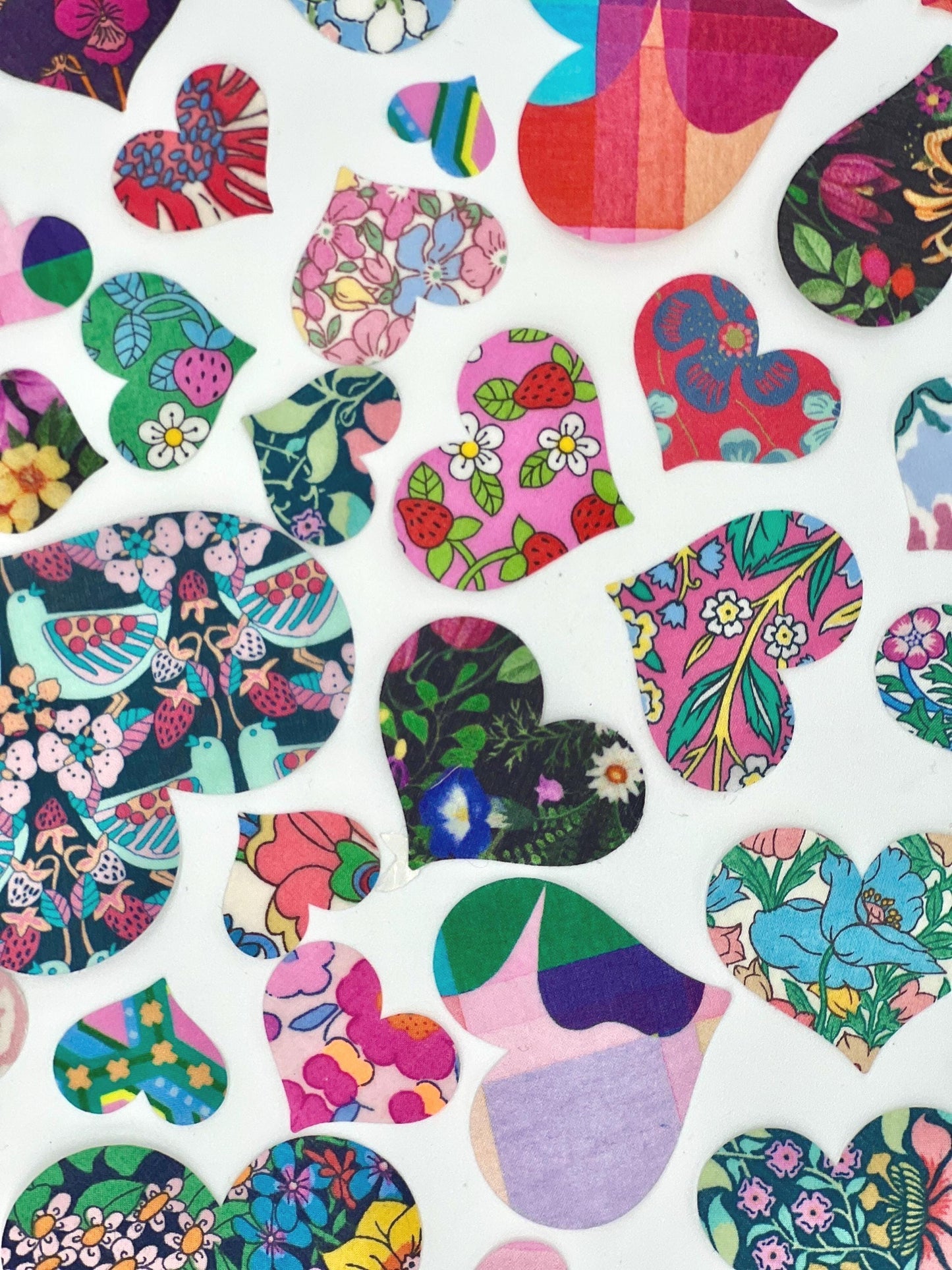 Iron on Hearts in various colorful Liberty of London fabrics, Perfect for upcycling, quilting, baby onesie decorating (Ready to Ship)