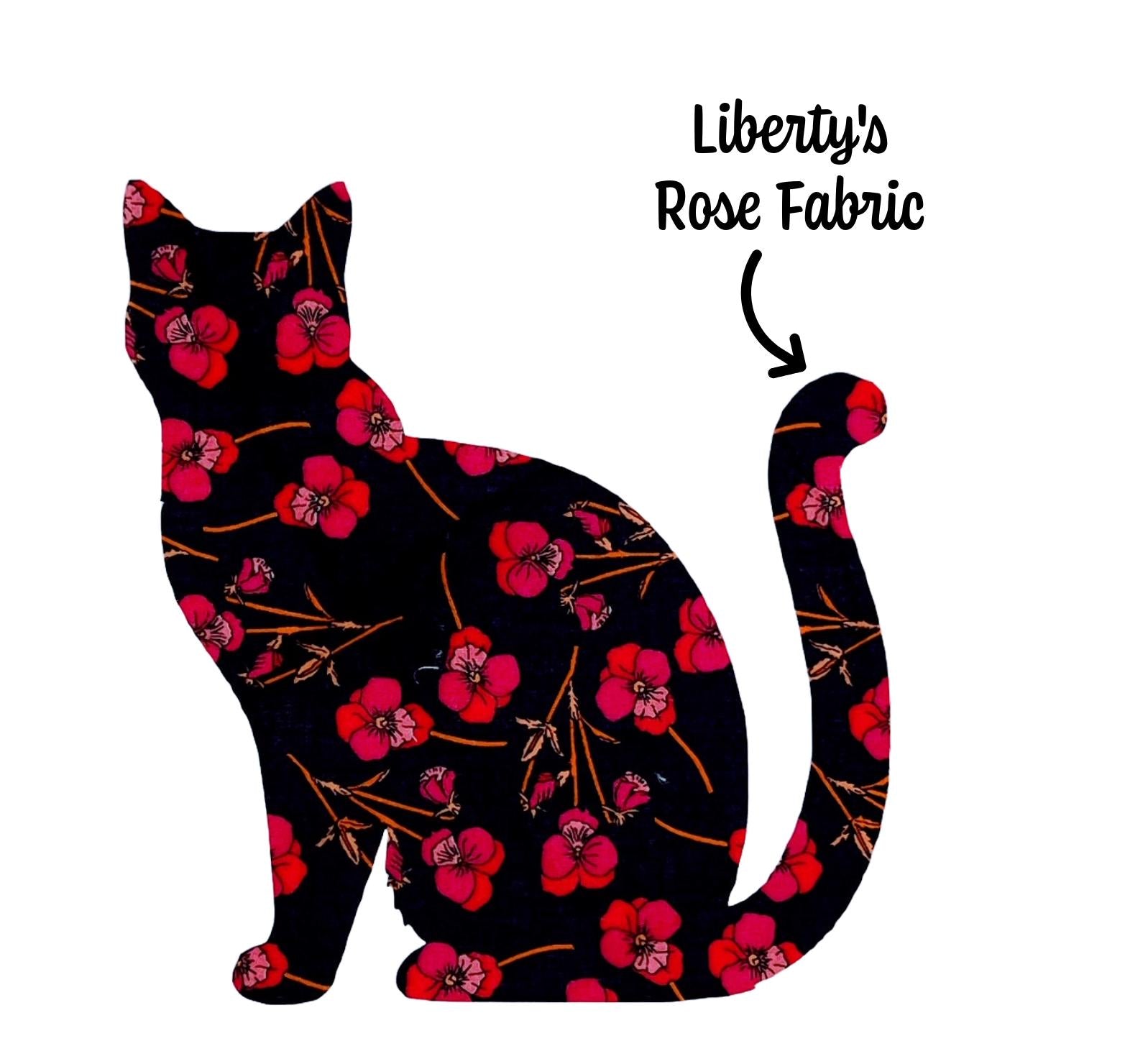 Set of 3 Cats, Iron on fabric Cat Applique, 70 Liberty fabrics, for patchwork quilting, upcycling clothes, Baby Shower Onesie Decorating Kit