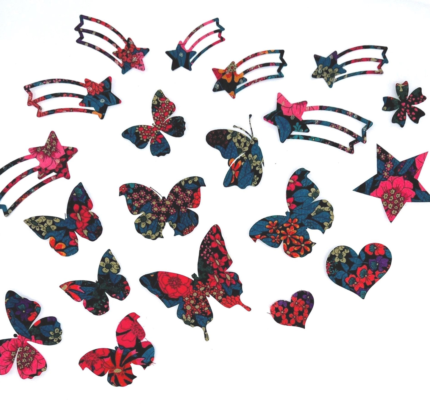 Vintage-Inspired Flowers, Hearts, Butterflies and Stars Iron-Ons for Upcycling, Creative Quilting and Adorable Baby Shower Crafts!