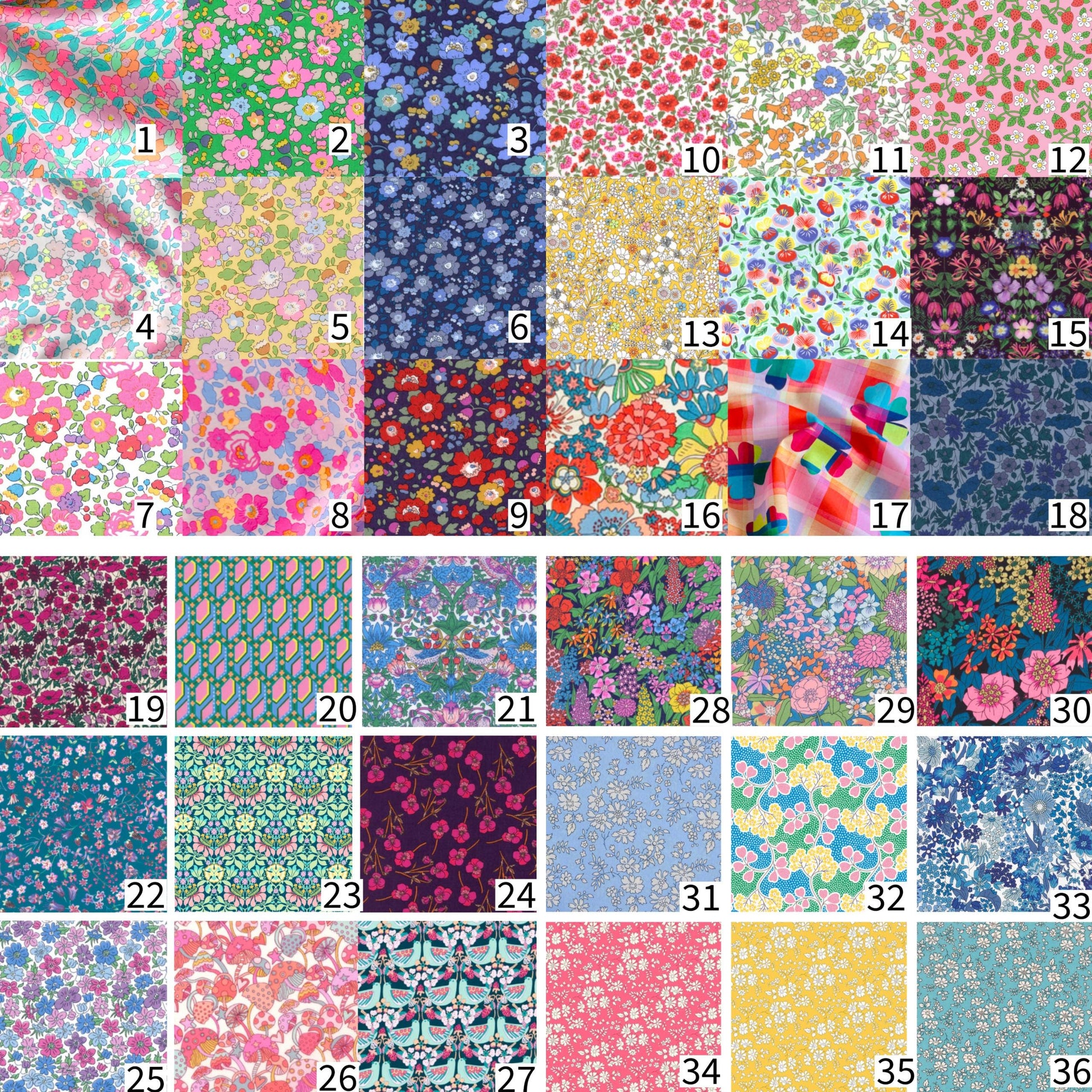 Mama and Baby Animal Onesie Decorating Kit with easy no sew Iron Ons, each in a different Liberty of London fabrics, Baby shower crafts