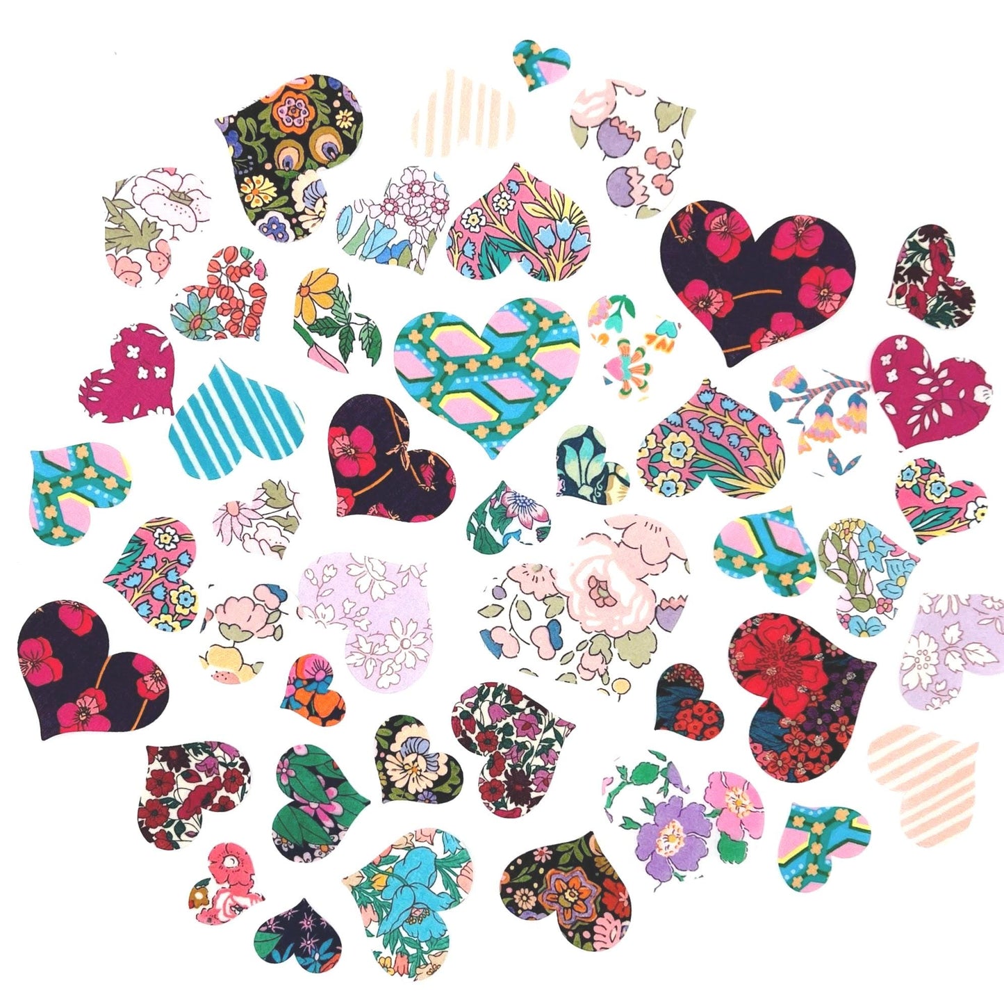 Liberty Fabric Iron On Appliques: Flower, Heart, Star, Butterfly Grab Bag