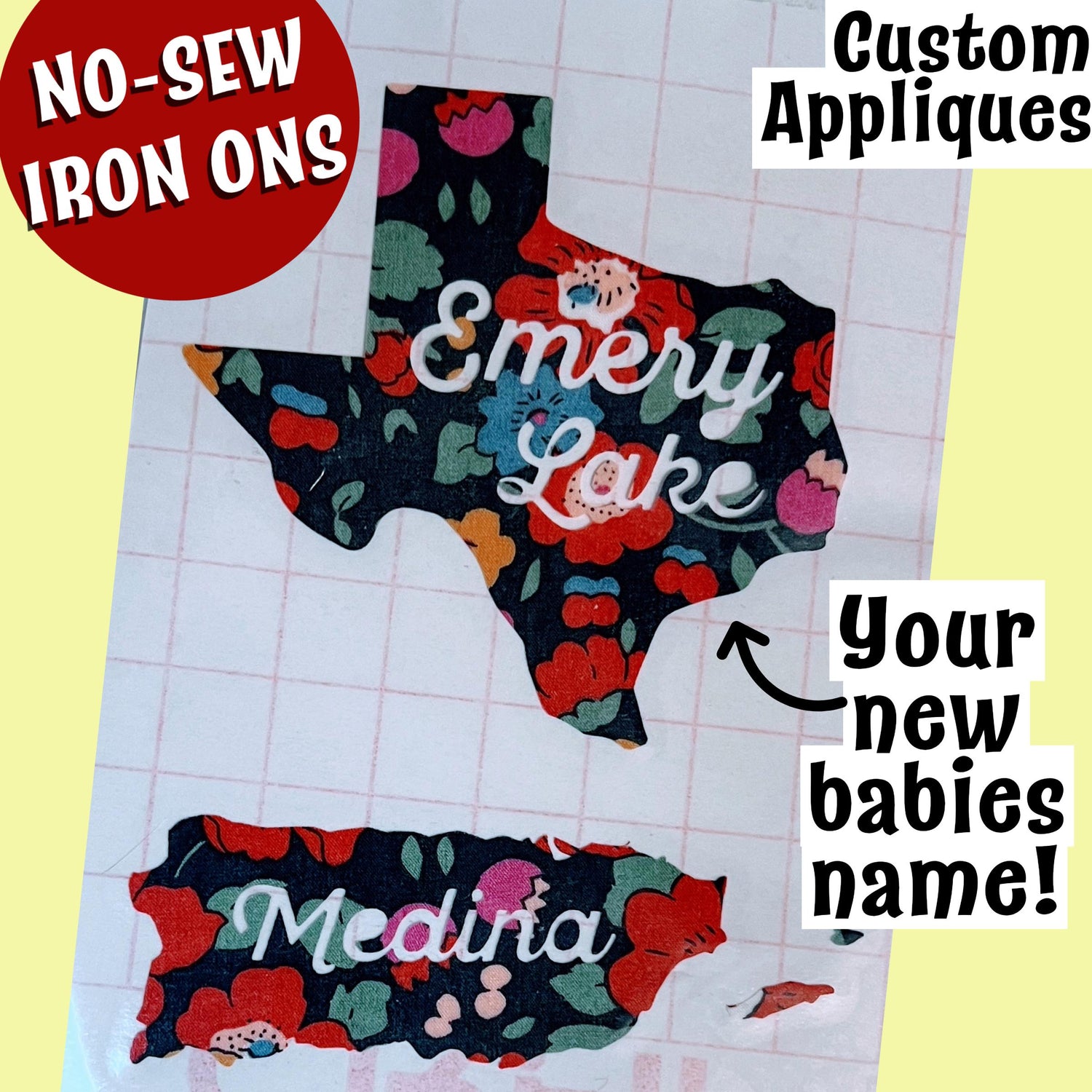 Girls Baby Shower Onesie Decorating Kit: Iron-On Appliques