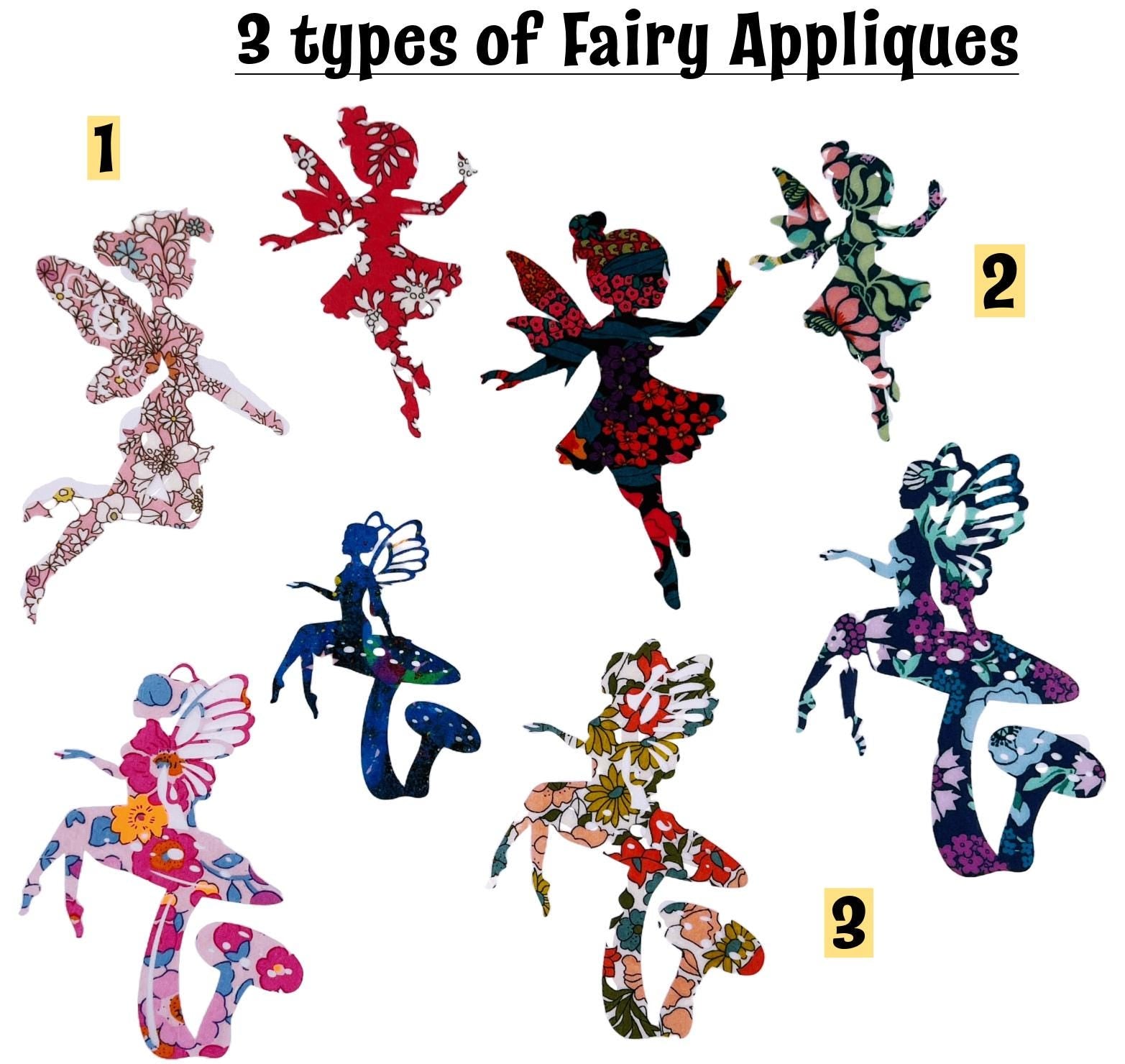 Liberty of London Fabric Fairy Appliques: Iron-On DIY Craft Patches