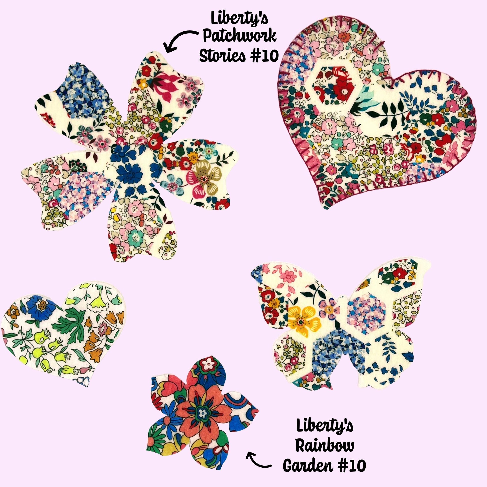 Vintage-Inspired Flowers, Hearts, Butterflies and Stars Iron-Ons for Upcycling, Creative Quilting and Adorable Baby Shower Crafts!