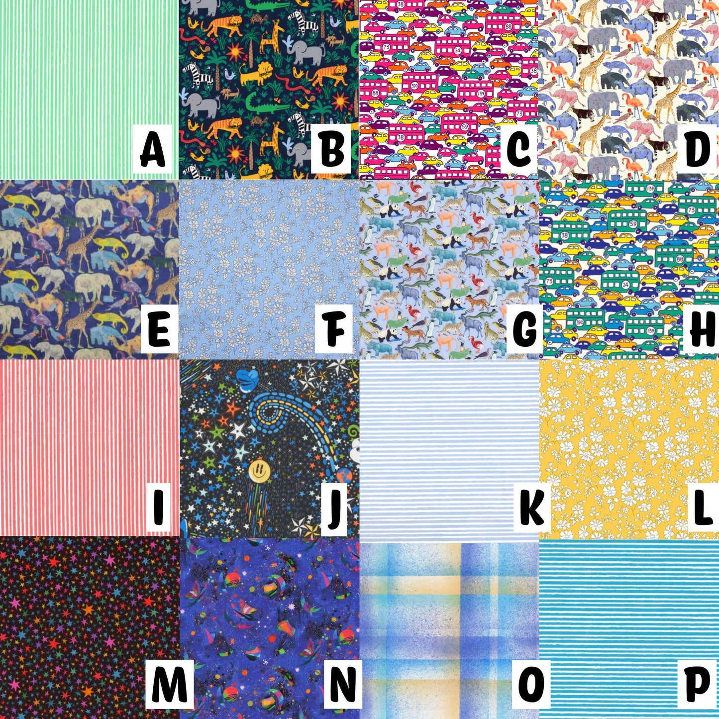 Forest Animal Iron-ons in Liberty of London fabric options, Perfect for applique quilting, upcycling kids clothes! no-sew+stitchable options