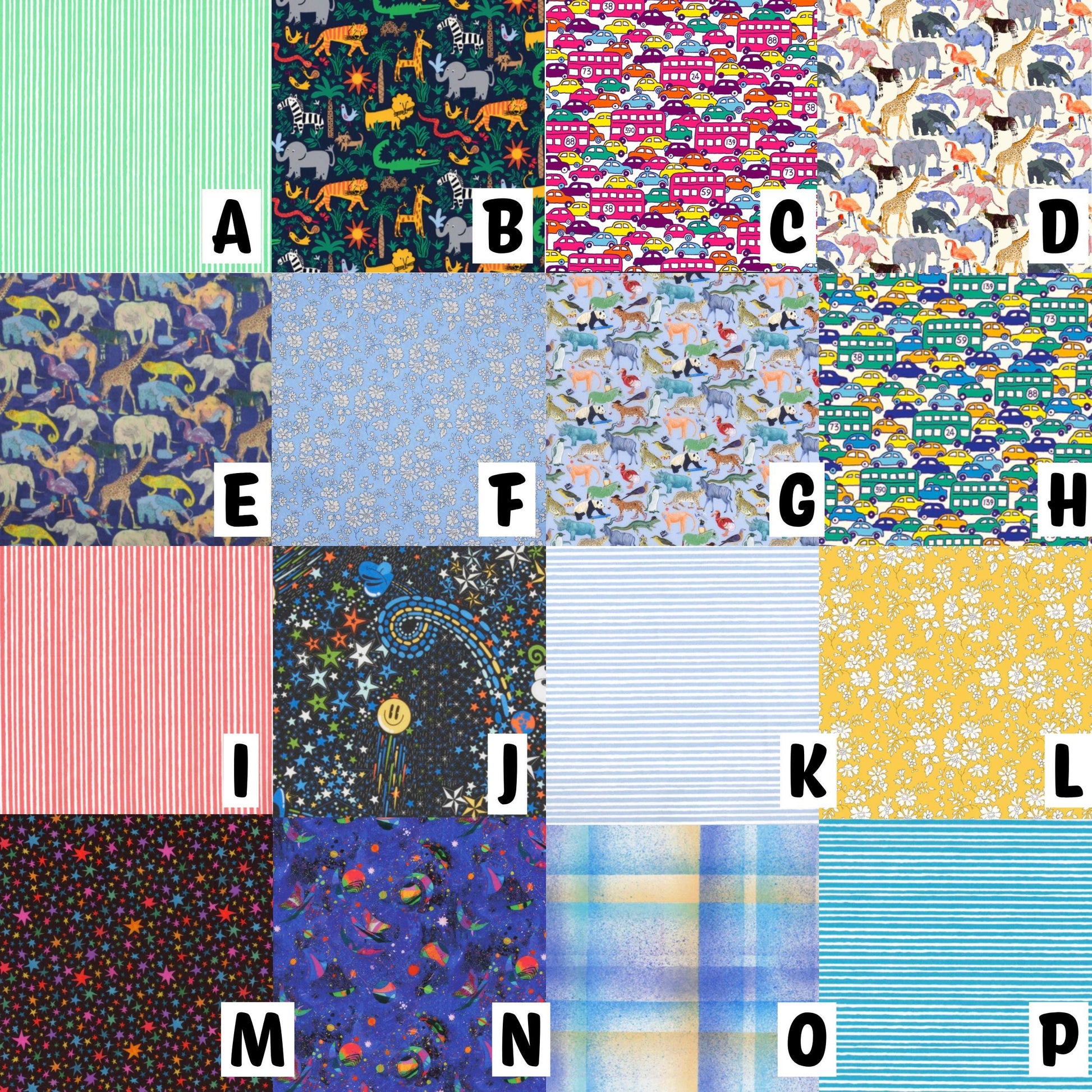 Forest Animal Iron-ons in Liberty of London fabric options, Perfect for applique quilting, upcycling kids clothes! no-sew+stitchable options