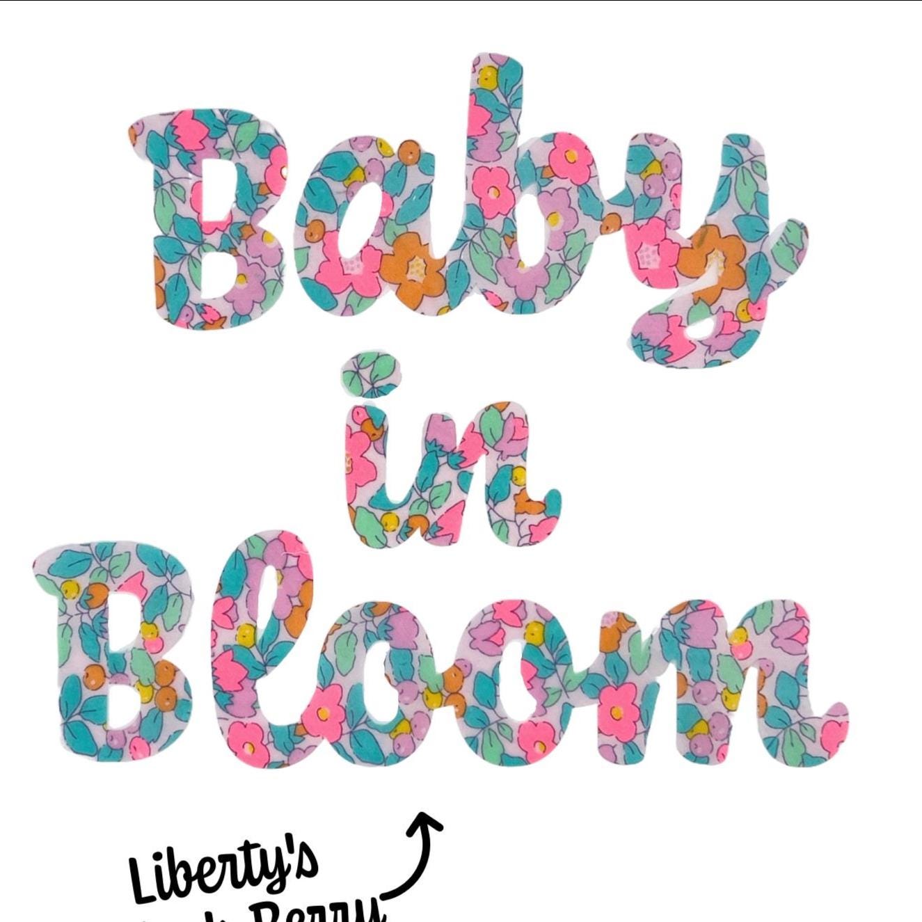 Baby in Bloom Sash: Handmade Linen & Liberty Fabric, Baby Shower