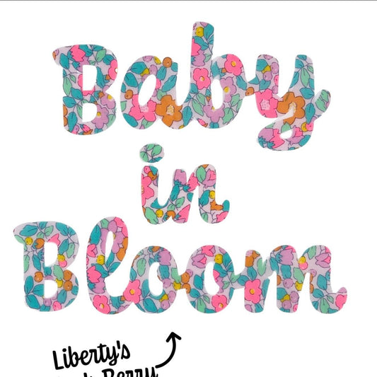 Baby in Bloom Sash: Handmade Linen & Liberty Fabric, Baby Shower