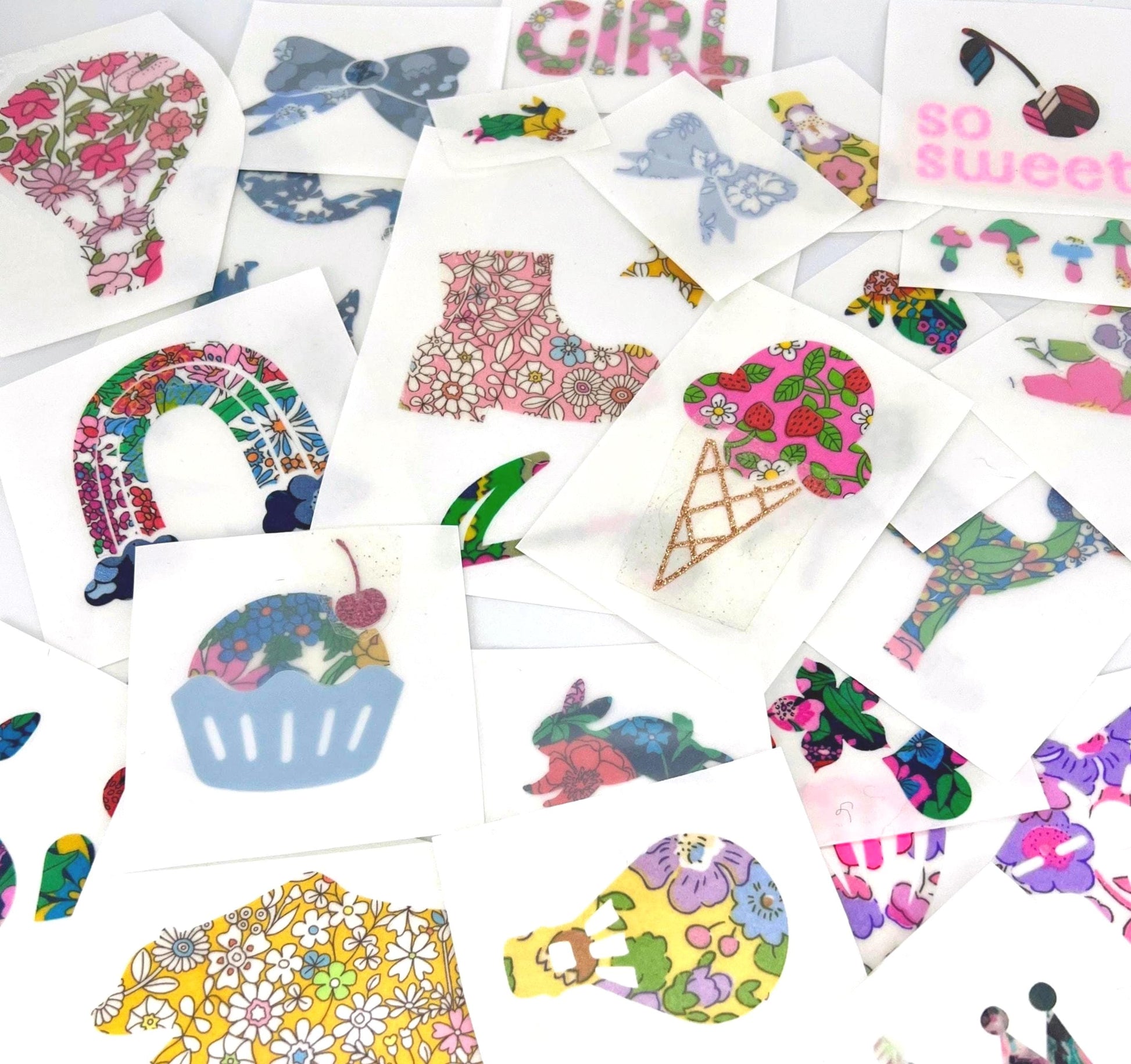 Girls Baby Shower Onesie Decorating Kit: Iron-On Appliques