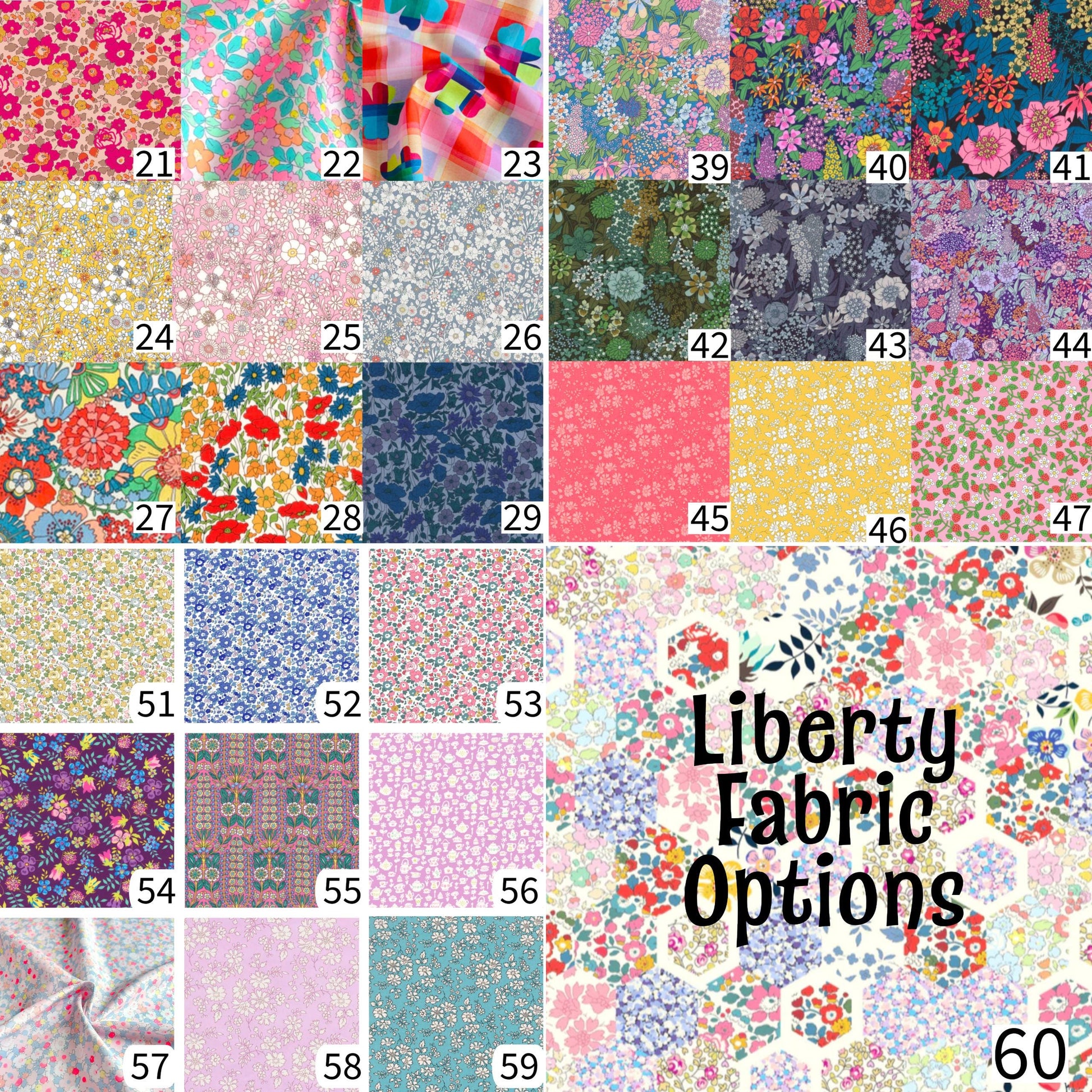 Personalized Iron-On Name Script Patches: Choose from 70+ Liberty of London Fabrics