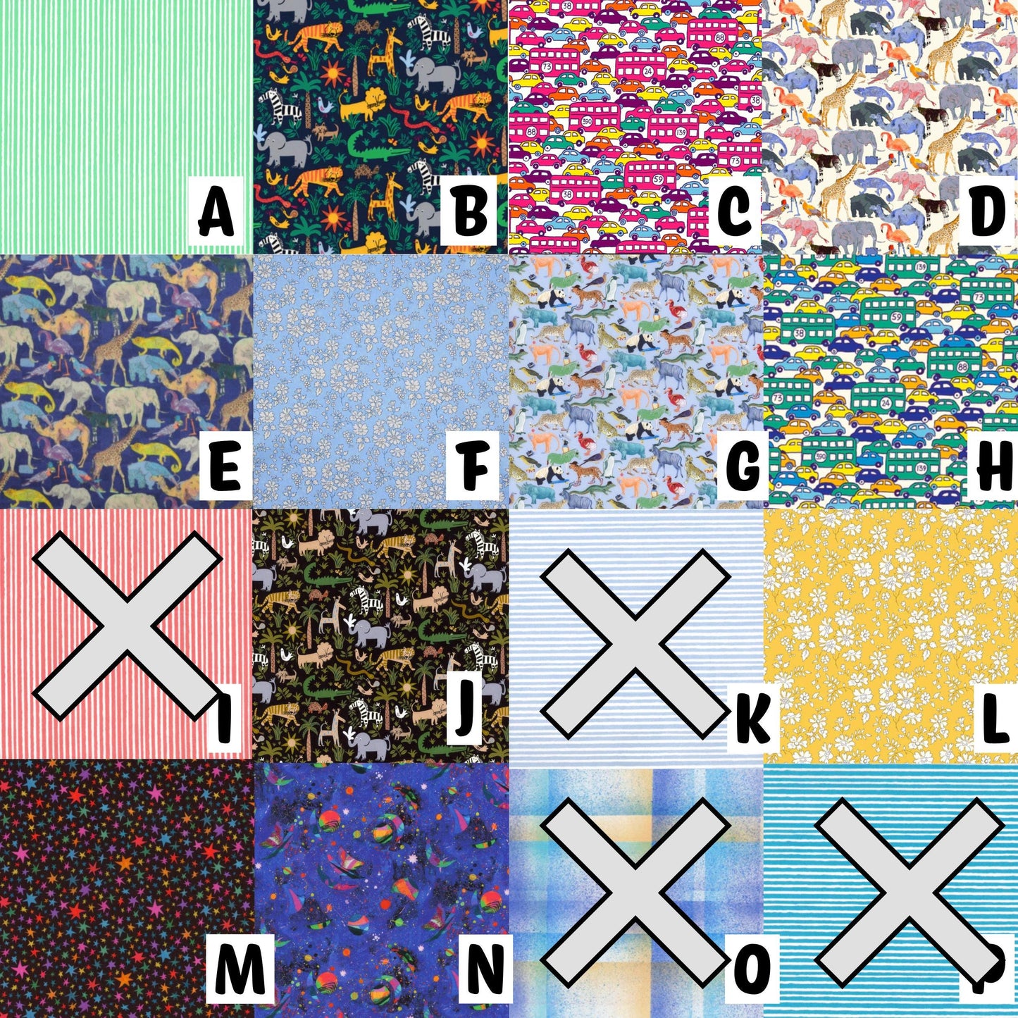 Iron on Script Names in colorful Liberty fabric, Coniferous Font, Personalize quilts + more! Easy No Sew or Stitchable Iron on backing!