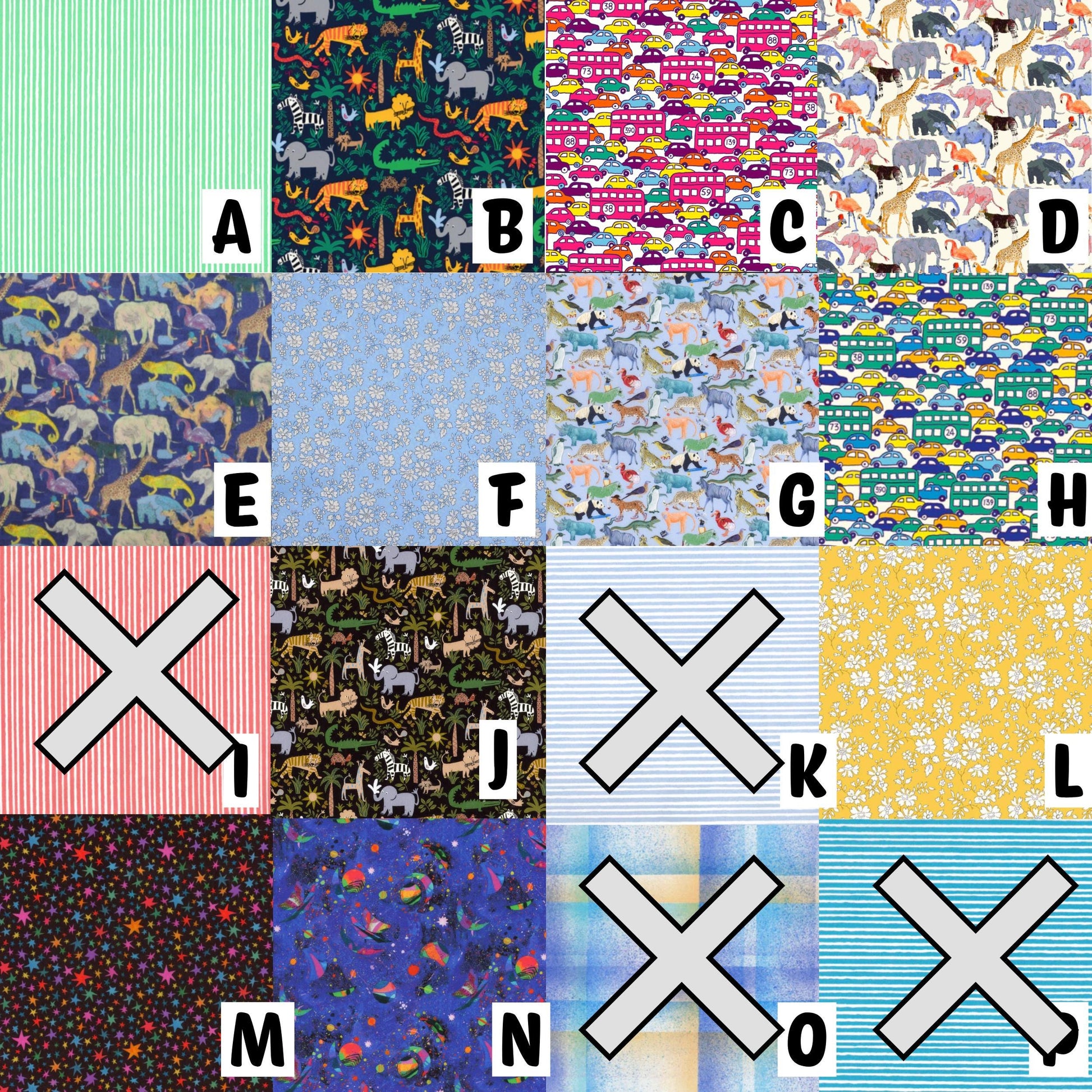 Iron on Script Names in colorful Liberty fabric, Coniferous Font, Personalize quilts + more! Easy No Sew or Stitchable Iron on backing!