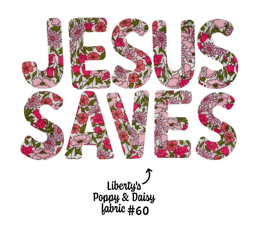 Liberty Fabric Iron-On Letters: Custom Appliques, Stitch-able & No-Sew