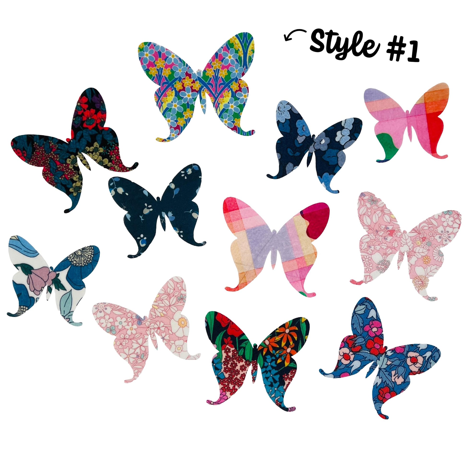 Vintage-Inspired Butterfly Appliqués for Crafts, Upcycling, Quilting, Patchwork and more! In over 70 Liberty of London fabrics