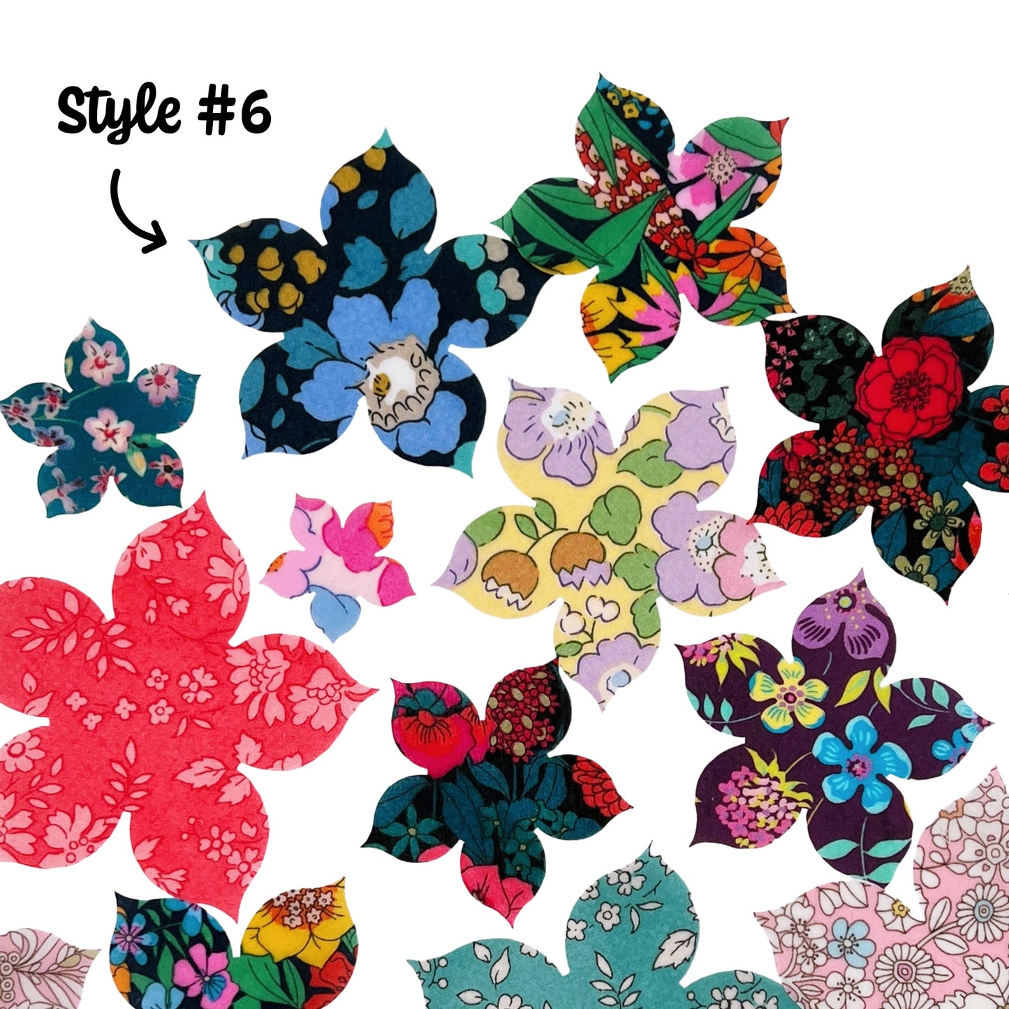 Vintage Style Flower Appliqués: Liberty of London Fabric Iron-On Crafts