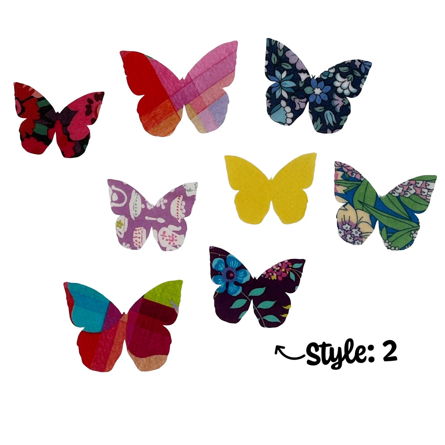 Individual Fabric Butterfly Patches: All in Liberty of London fabric, Easy No-Sew or Stitch-Able Iron On backing