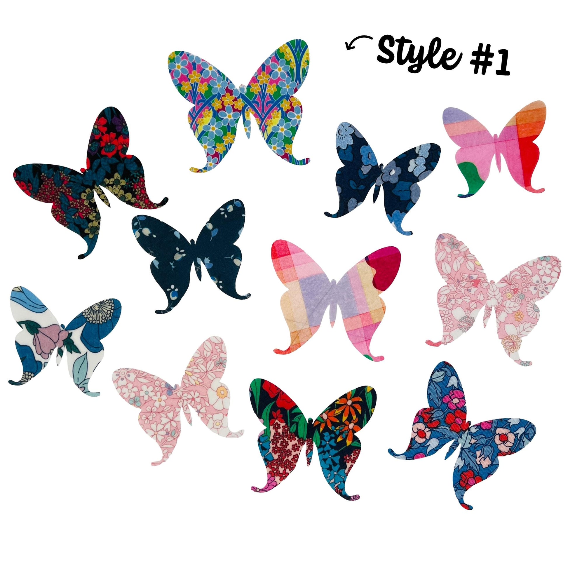 Liberty Fabric Butterfly Appliques: Iron On, 6 Styles in over 70 Liberty of London fabric options