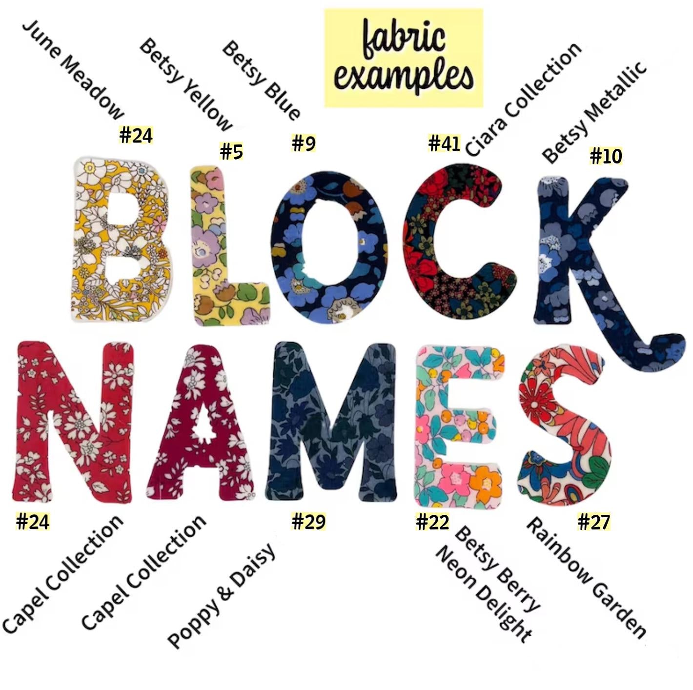 Liberty Fabric Iron-On Letters: Custom Appliques, Stitch-able & No-Sew