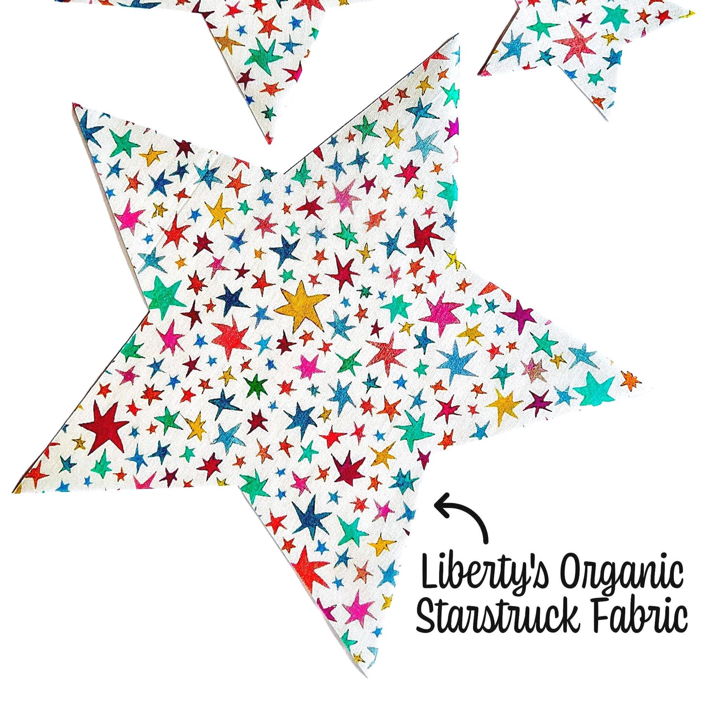Liberty Fabric Star Appliques – Assorted Prints for DIY Crafts, Quilting, Mending (Iron-On)