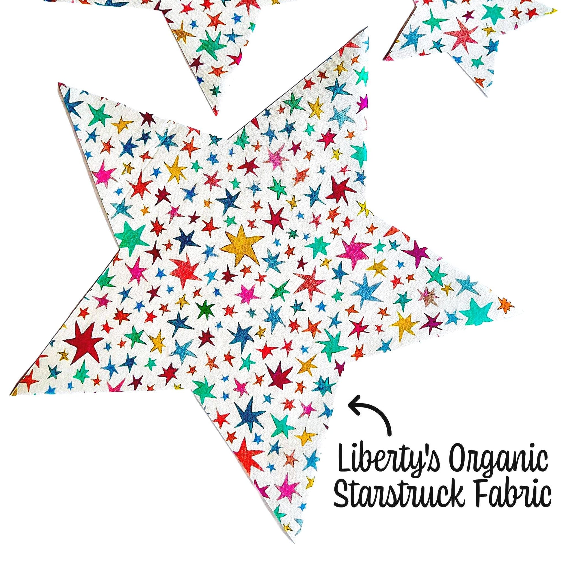 Liberty Fabric Star Appliques – Assorted Prints for DIY Crafts, Quilting, Mending (Iron-On)