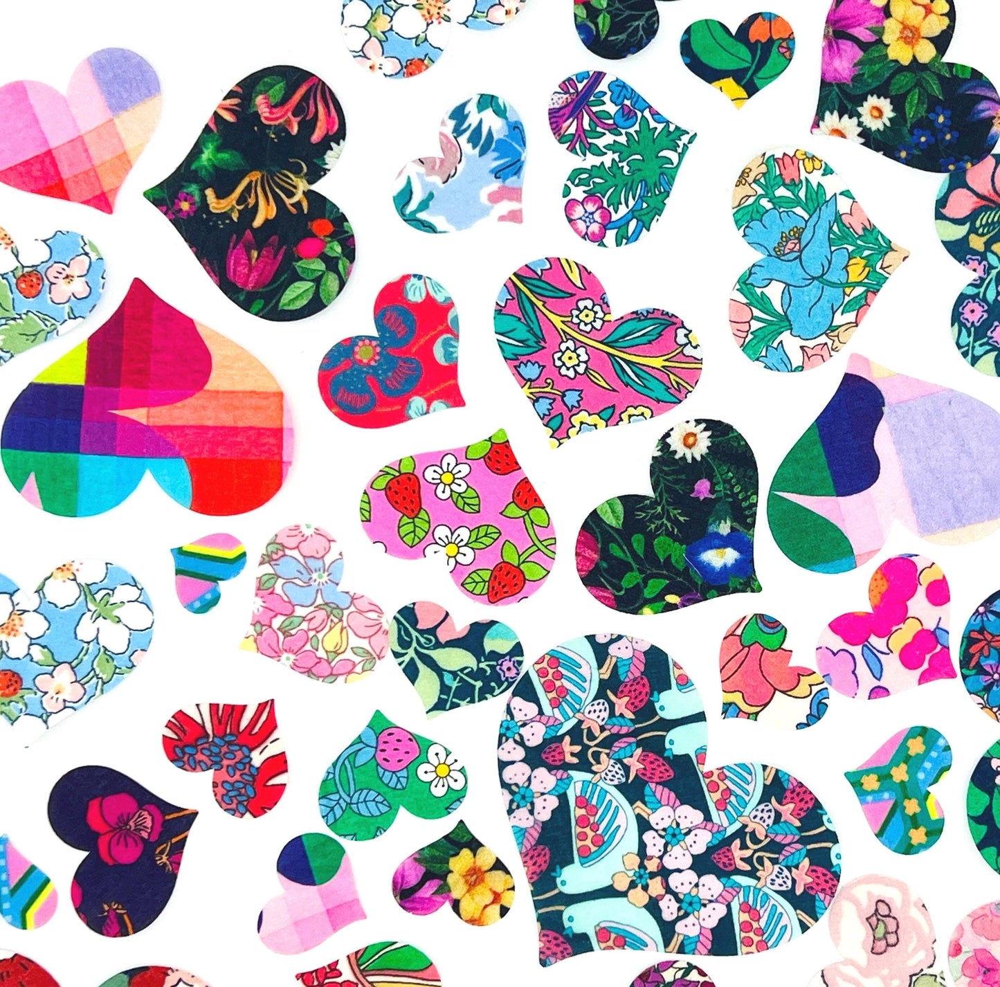 Liberty Fabric Iron On Appliques: Flower, Heart, Star, Butterfly Grab Bag