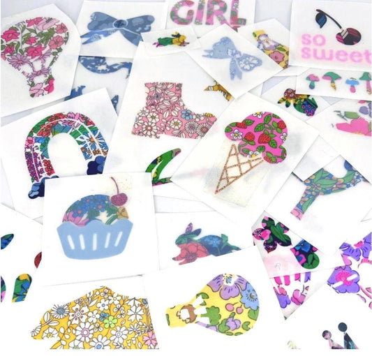 Baby Shower Onesie Decorating Station, Liberty of London Appliques, No Sew