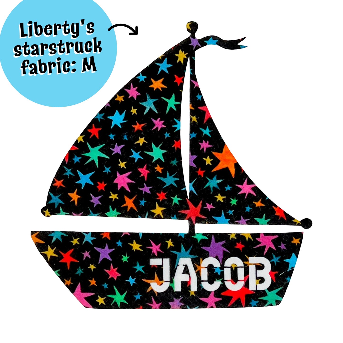 Custom Liberty Appliques: Playful shapes with Names digitally cut out, perfect for DIY nursery, kids room decor,