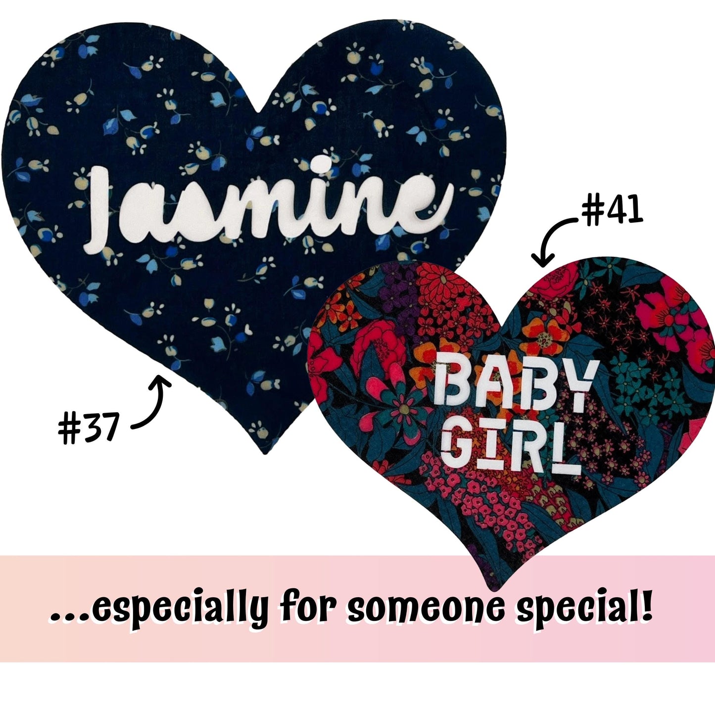 Custom Patch Shapes with Names: Liberty Fabric Appliques, Playful Shapes, Personalized Names, Nursery Decor, DIY Wall hanging, Custom Gifts