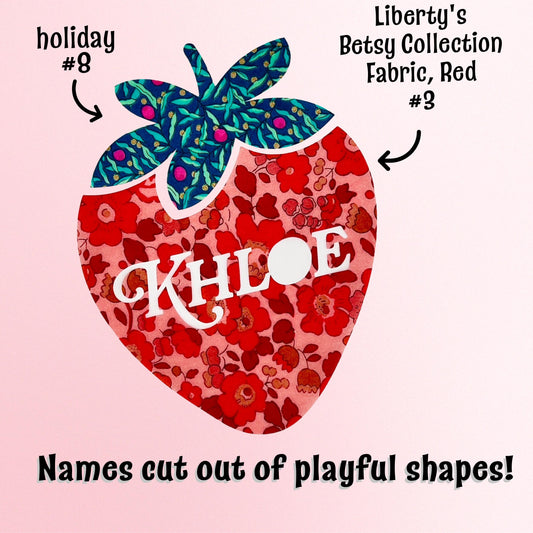 Custom Liberty Appliques: Playful shapes with Names digitally cut out, perfect for DIY nursery, kids room decor,