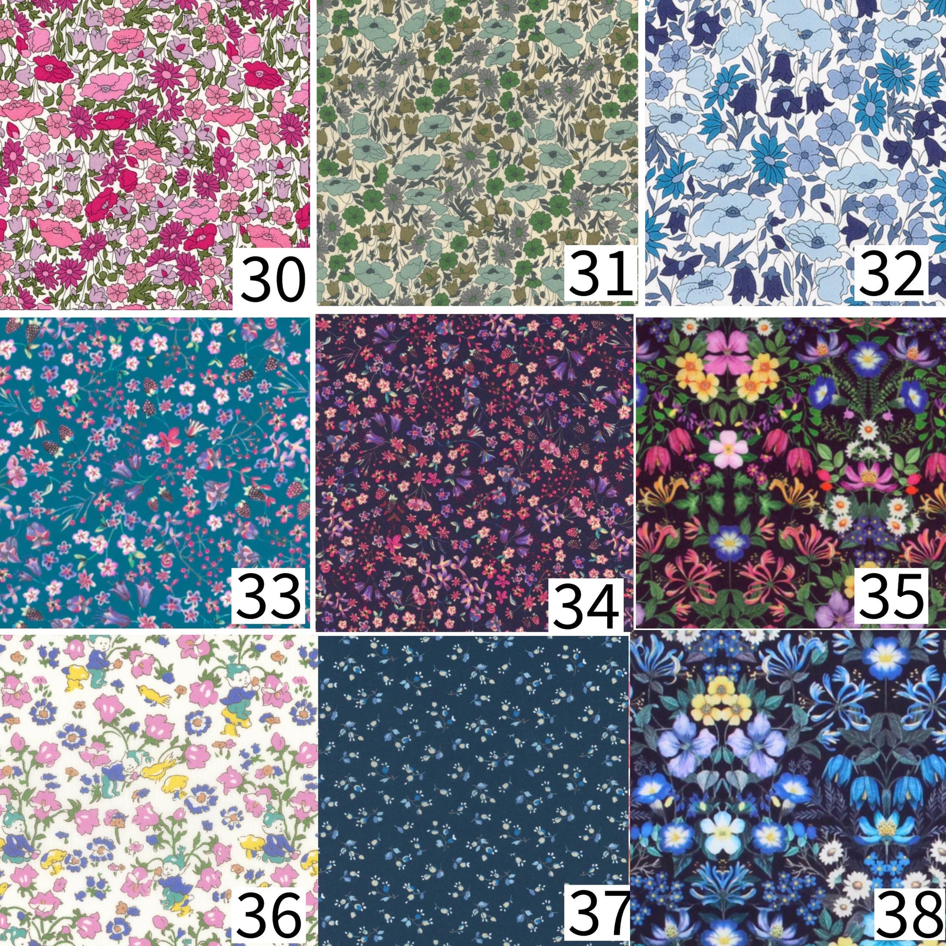 Assorted Shapes, Liberty fabric Iron-On Patches for Quilting, Visible Mending, Upcycling Clothes & Decor