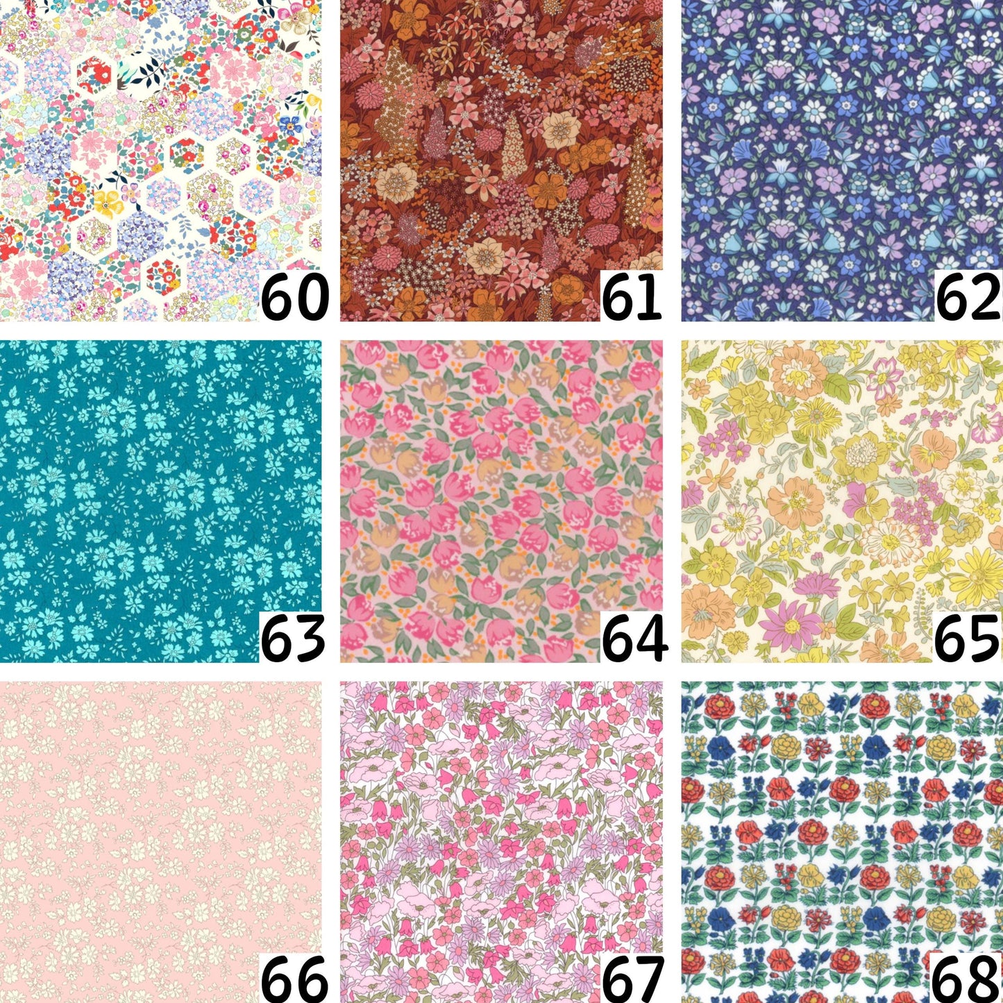 Assorted Shapes, Liberty fabric Iron-On Patches for Quilting, Visible Mending, Upcycling Clothes & Decor