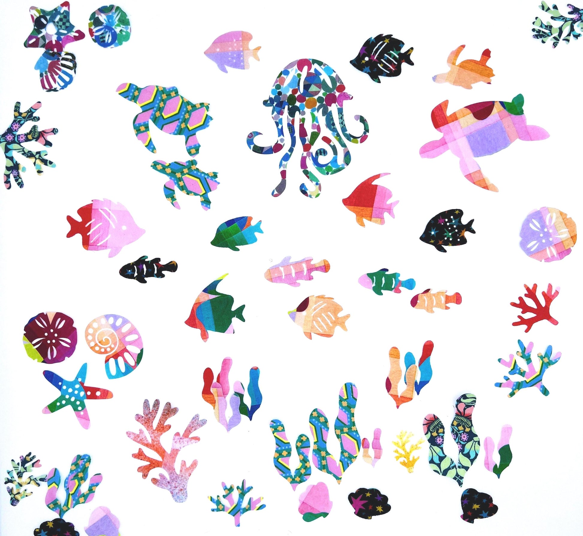 Liberty fabric Seaside Onesie Decorating Kit for Baby Showers, Easy No Sew Appliques