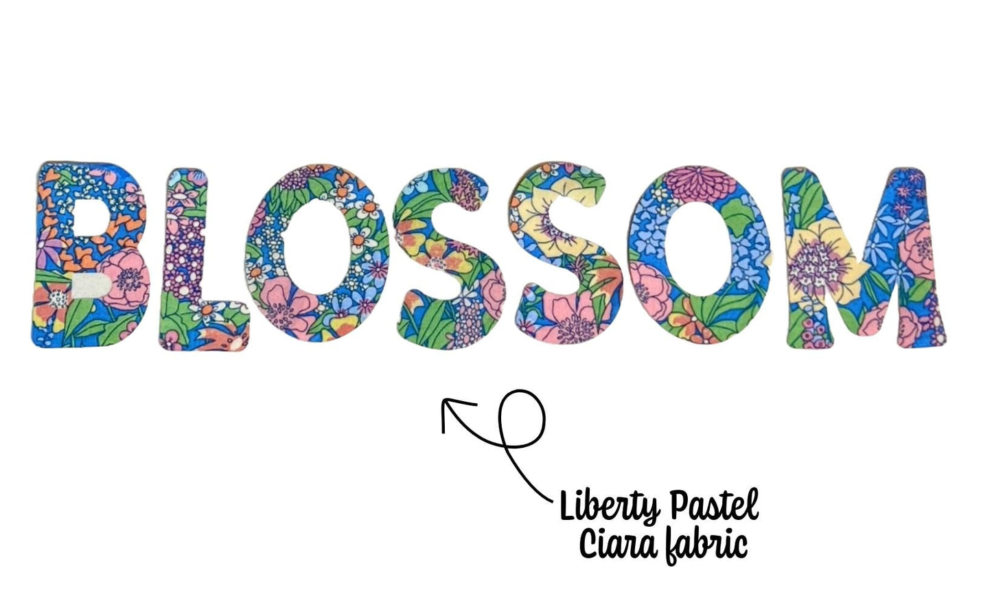 Liberty of London Fabric Iron On Letters, Custom Applique