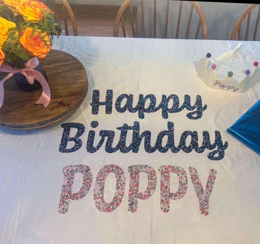 Liberty of London Fabric Iron On Name Patch, Personalized Applique